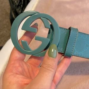 Mens turquoise Gucci belt